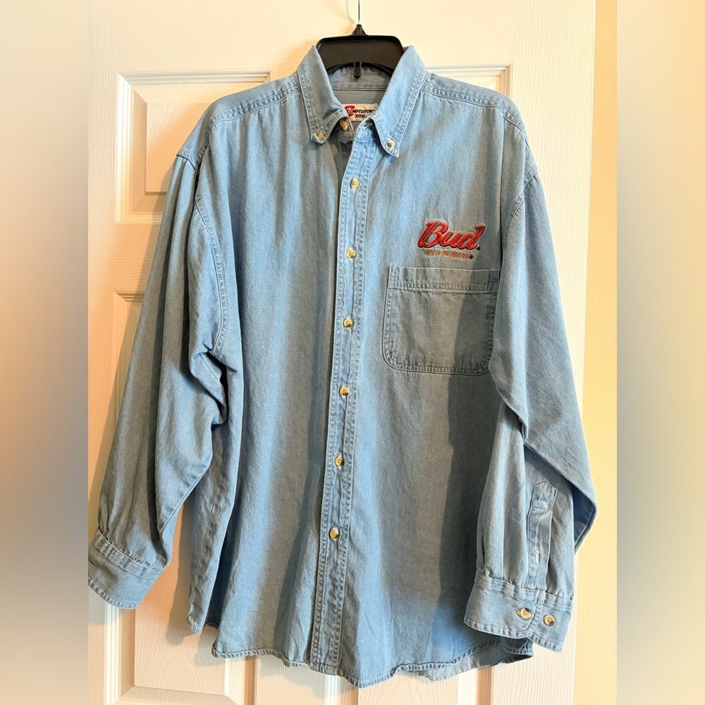 Dale Jr. # 8 Budweiser Denim Button-Up Shirt